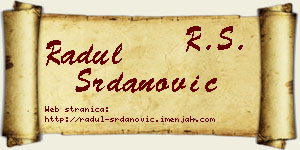 Radul Srdanović vizit kartica
